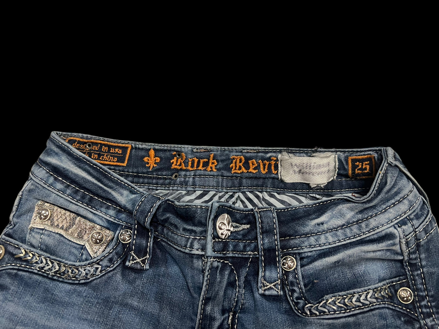 Rock revival mini skirt