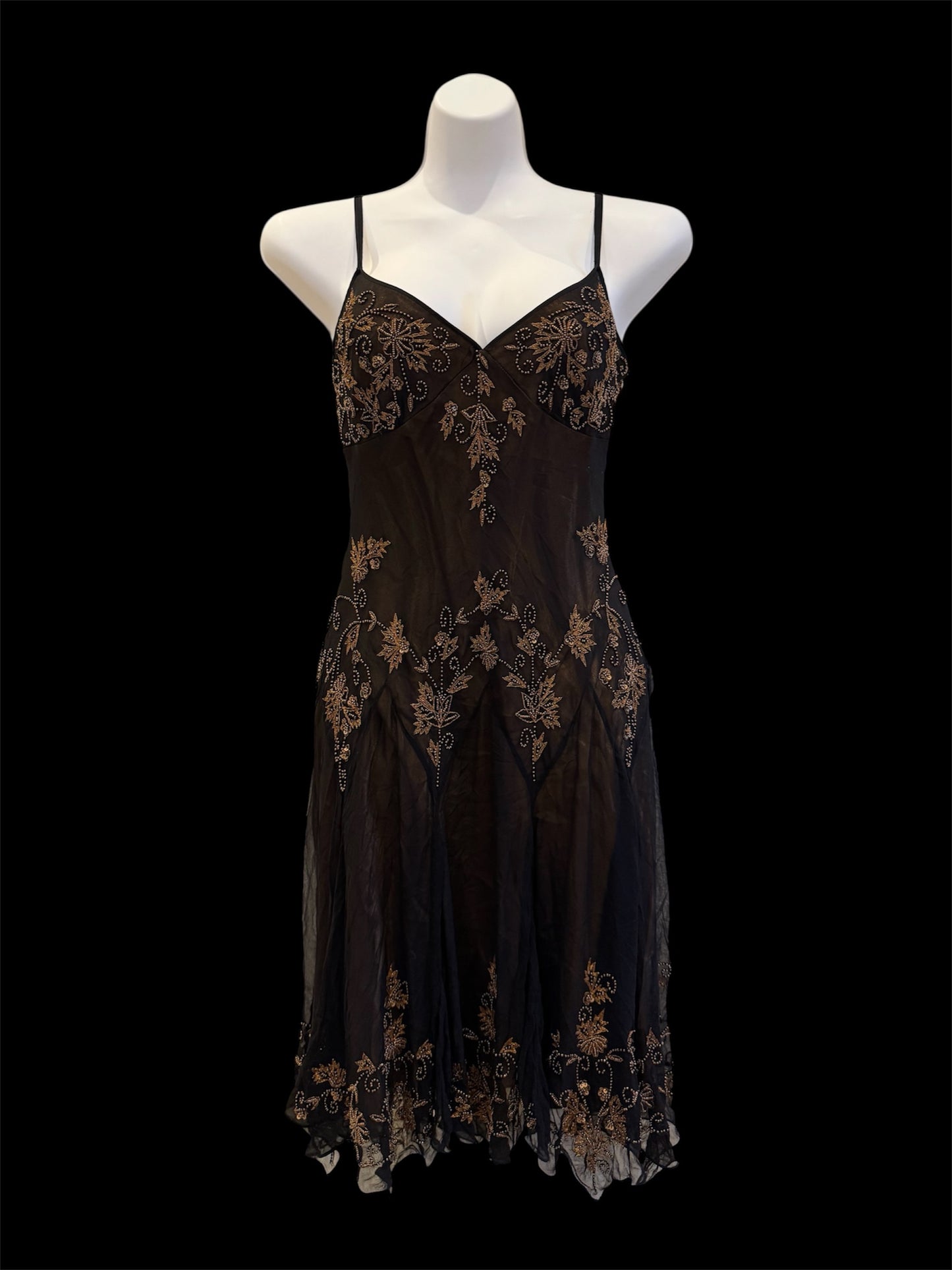 Adrianna Papell Brown mesh dress