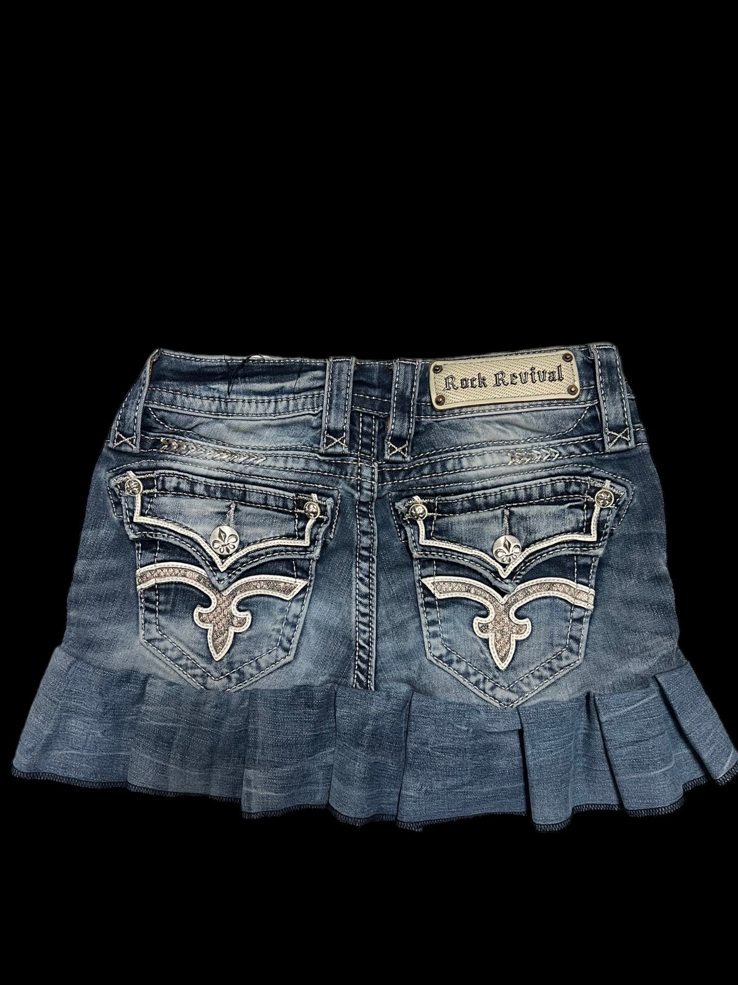 Rock revival mini skirt
