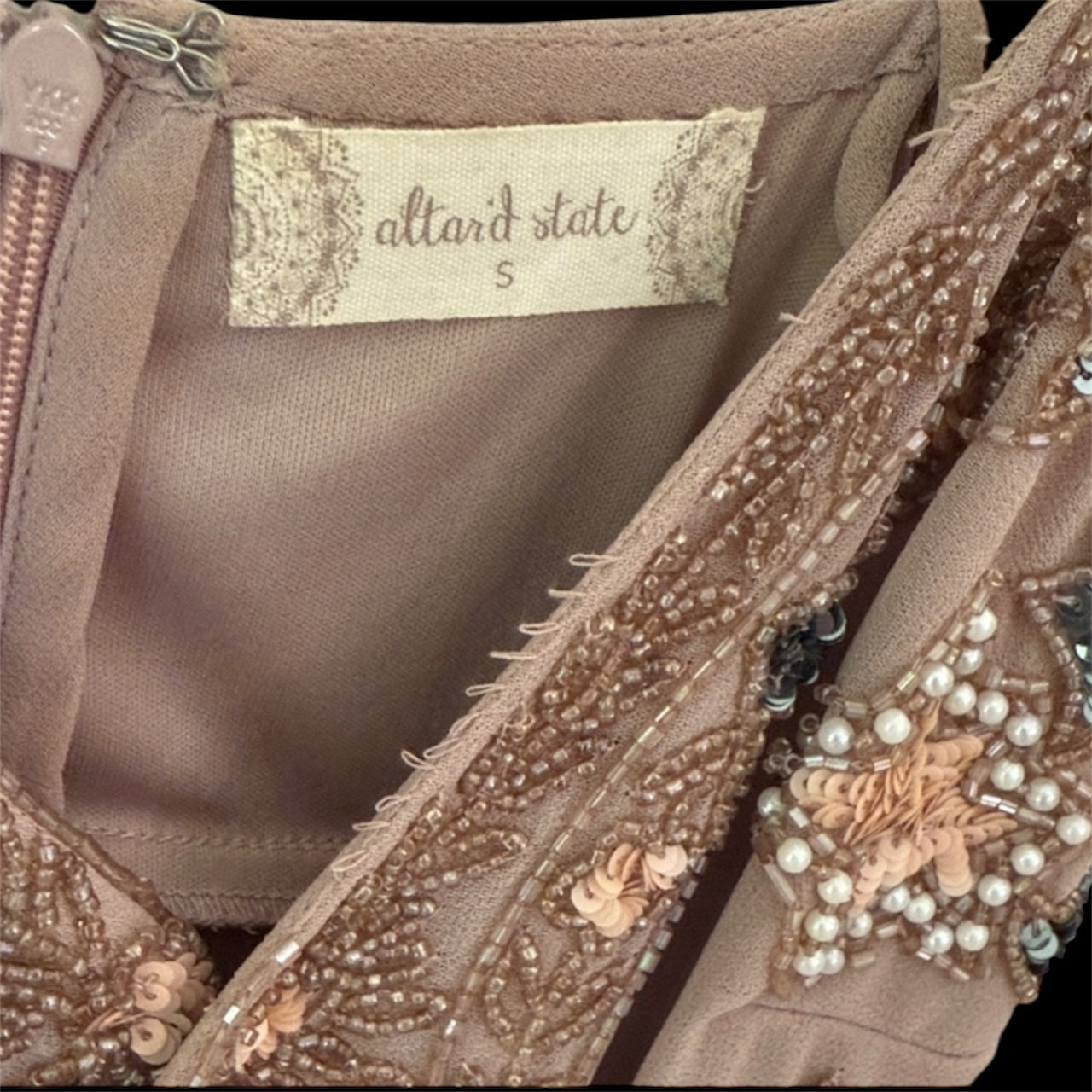 Altar'd State Mauve Sequin Mini Dress