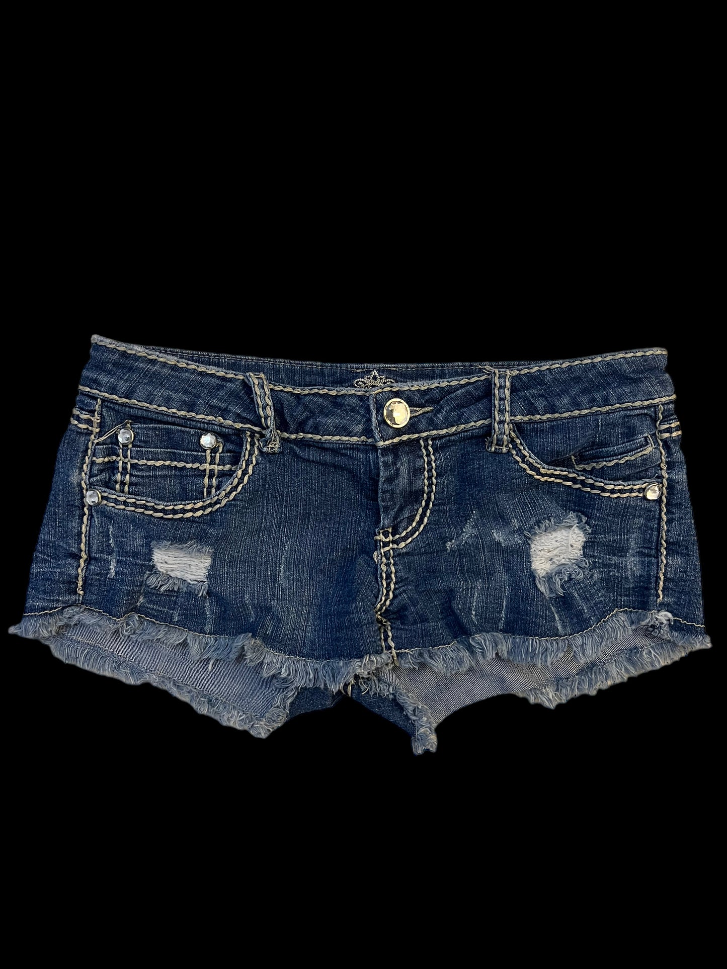 Low-rise embellished shorts