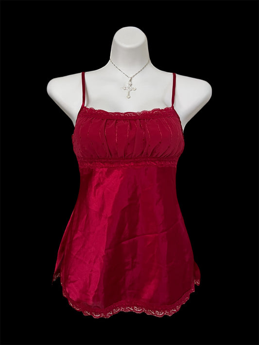 Red sequined babydoll top