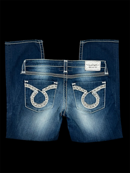 Studded low-rise jeans