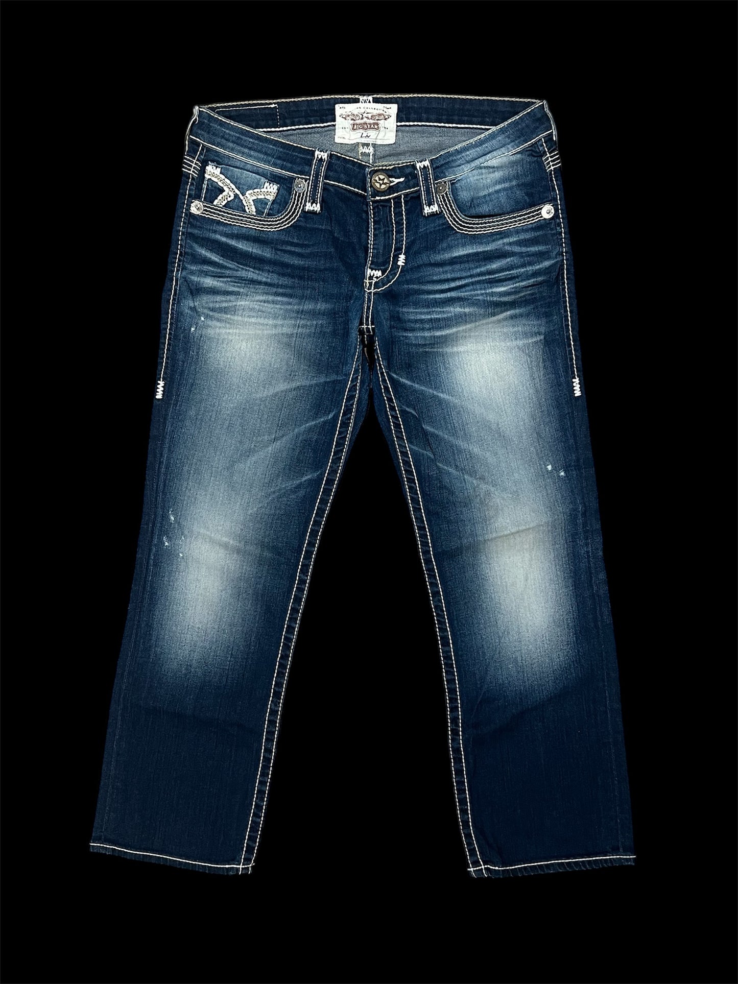 Studded low-rise jeans