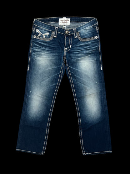 Studded low-rise jeans