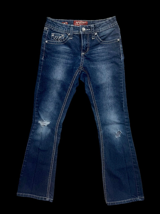 Low rise embellished jeans