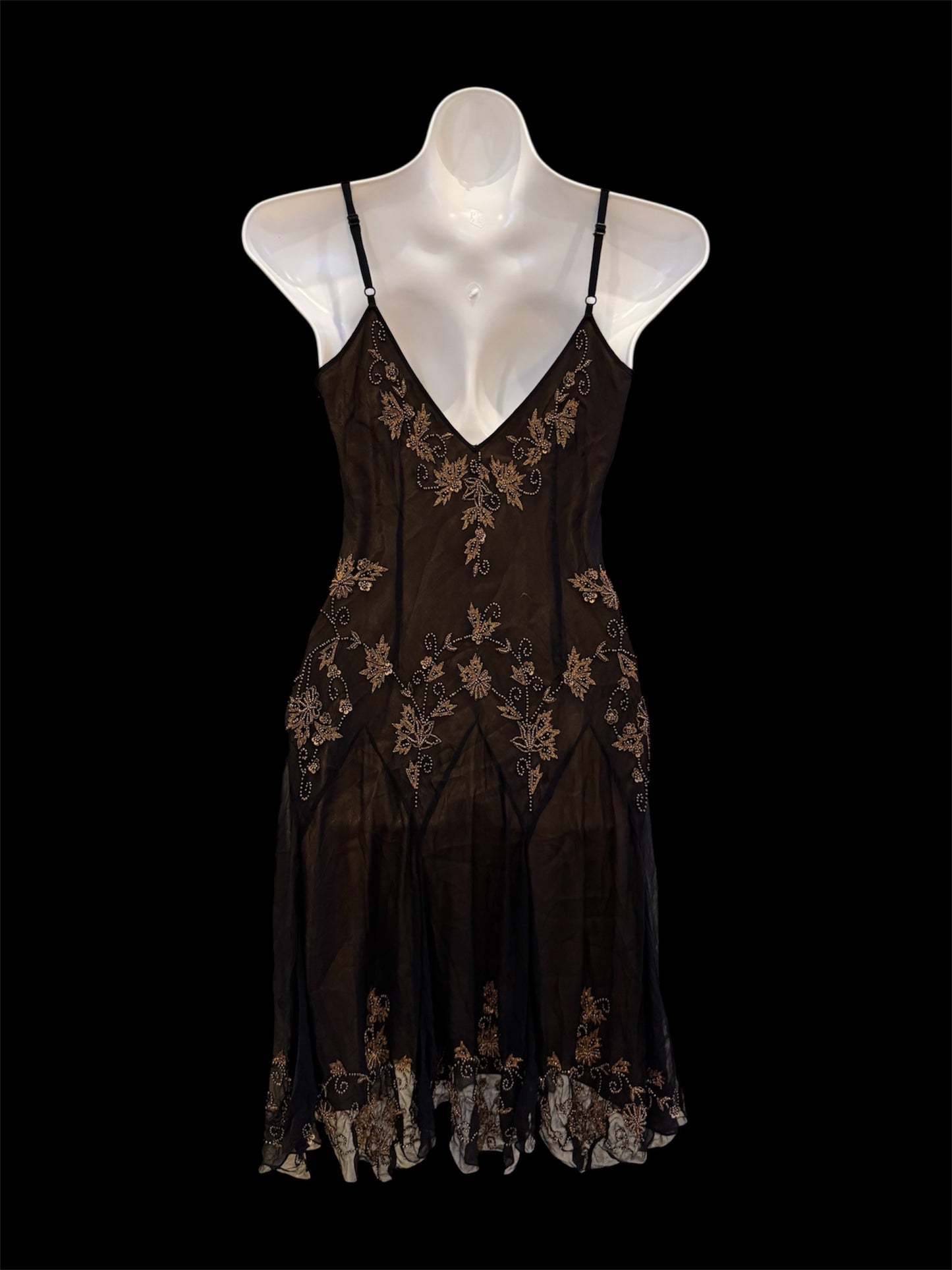 Adrianna Papell Brown mesh dress