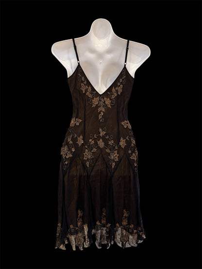 Adrianna Papell Brown mesh dress