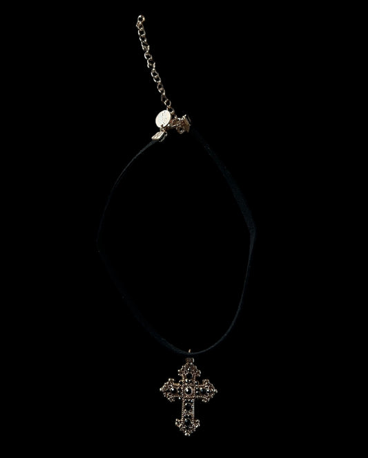 Gold cross chocker