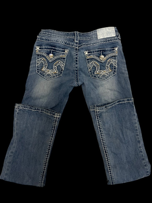 Embellished low rise jeans