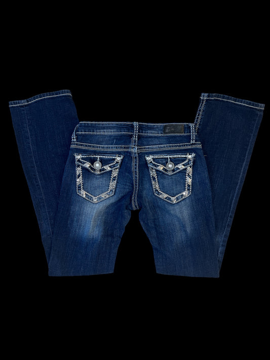 Sequin bootcut jeans