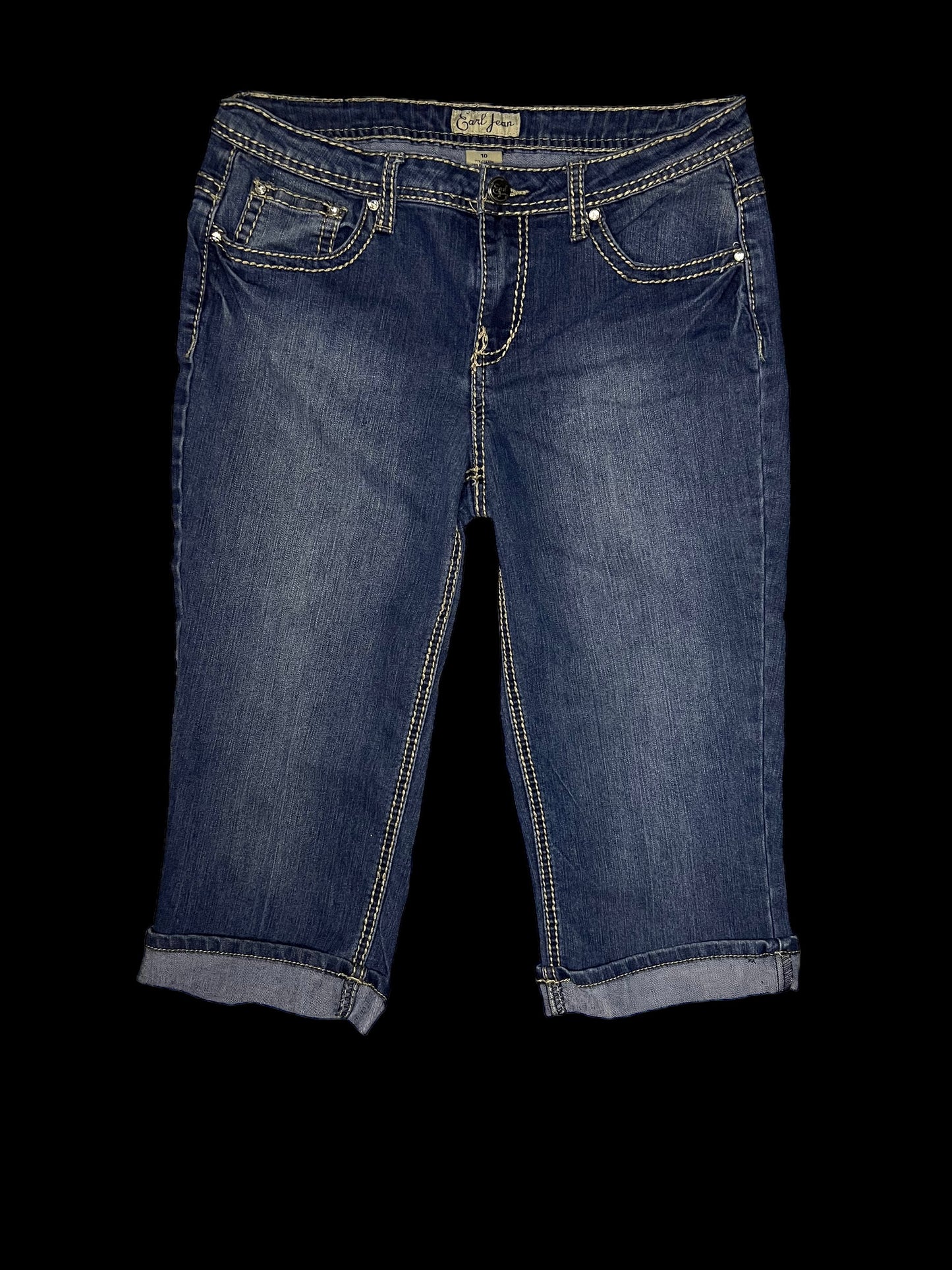 Embellished capris jeans